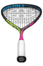 UNSQUASHABLE Squash Racket Miguel Rodriguez ONE20 Limited Edition (120g/head heavy) 2025 black/pink - strung -